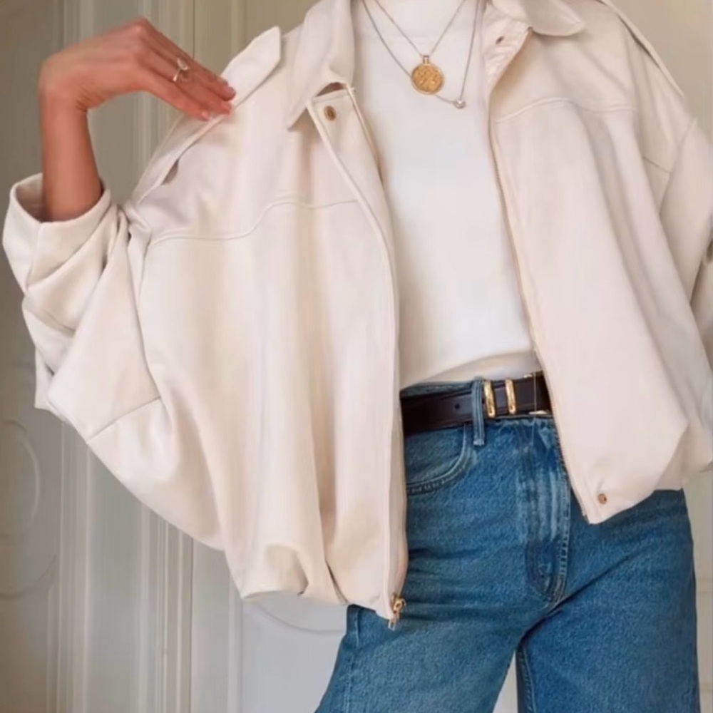 Amazon Women's Cream Bomber Jacket